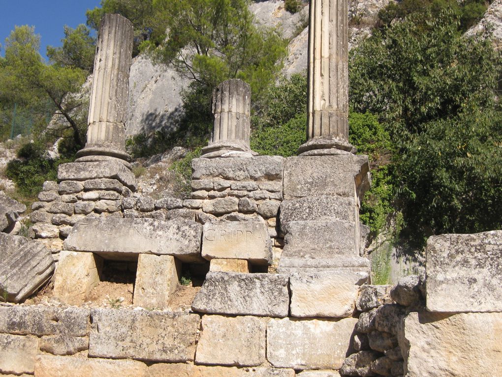 Les Antiques puis le site du Glanum : ancienne ville qui doit son existence à la présence d'une source venant des Alpilles.