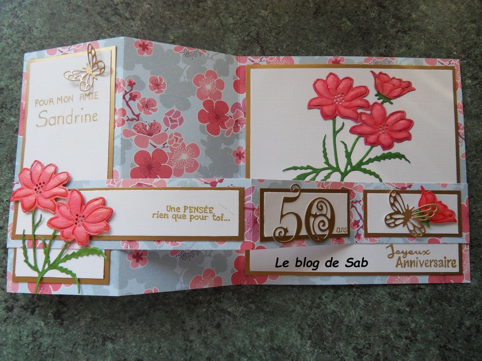 Carte Double Z Anniversaire Femme 50 Ans Fleurs Le Blog De Sab
