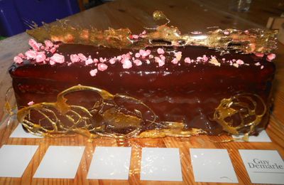 Ma première 'cake-buche' chocolat insert mandarine