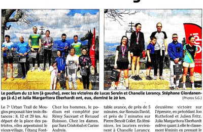 MOUGINS - Urban trail - '' Serein et Giordanengo '' devant : l'article Nice-matin par Stephane GIORDANENGO