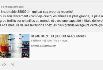 #XCMG une imbattable 88000t.m qui bat ses propres records! #CIRTtech-YouTube.posts
