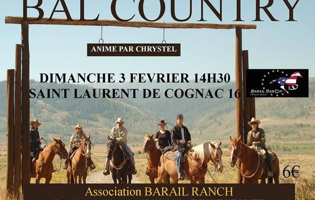 Bal country a Saint Laurent de Cognac dimanche 3 février 2019