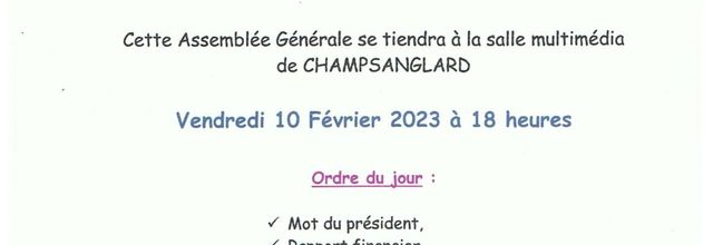 Assemblée Générale du 10 février 2023
