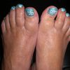 POSE NAIL ART SUR PIEDS TURQUOISE