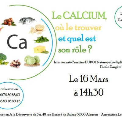 Atelier découverte sur la naturopathie "le Calcium, où le trouver et quel est son rôle?"