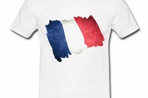 T shirt bleu blanc rouge Drapeau Français en dessin HBL