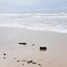 La plage du Grand Crohot après la grande marée de mars 2024 (2/2)...
