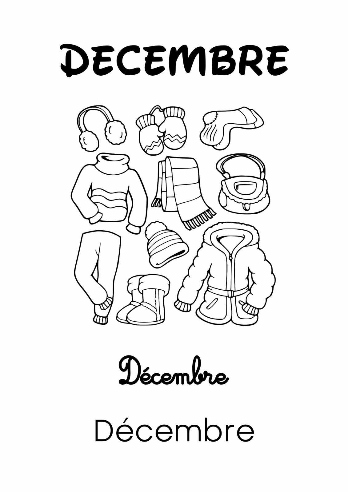 Coloriage Mois De Décembre Maternelle Les Mois de l'Année 2 : Décembre [Affichage][Coloriage][Maternelle][CP] -  Le Bazar du Lion