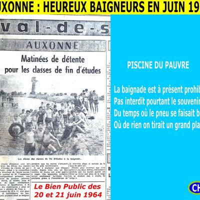 AUXONNE : PLAGES, BAIGNADES ET PISCINES DANS L'HISTOIRE ET AU CM (1)- du 21 juin 2025 (Jour 363 de la nouvelle ère de Chantecler)
