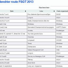 Calendrier FSGT 2013