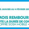 Promo Sosh jusqu'au 4 février 2015 : 5€ remboursés par mois 