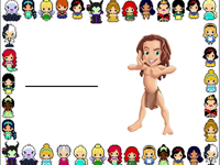 Étiquettes nominatives sur Disney : La Belle et le Clochard    Scamp et Tarzan