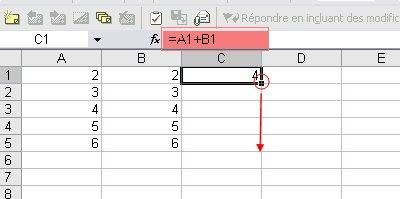 RECOPIER UNE FORMULE DANS UNE OU DES CELLULES ADJACENTES