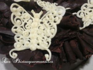 Papillons en chocolat blanc ou chocolat noir pour un joli effet tout en contraste 
