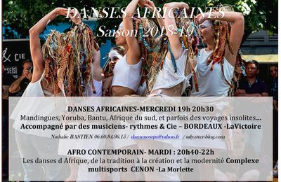 Danses africaines Bordeaux et Cenon rentrée 2018