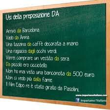 LA PREPOSIZIONE DA