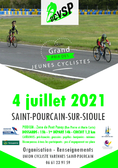 Bientôt le Grand Prix des jeunes cyclistes à Saint-Pourçain