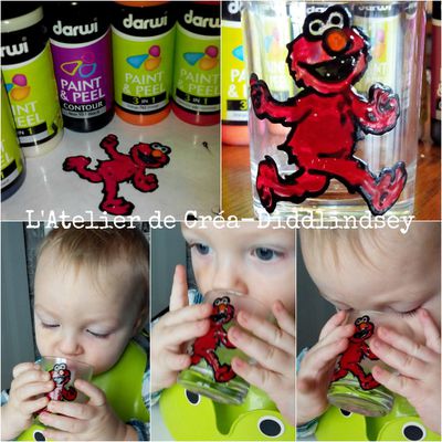 Décoration sur verre Elmo avec Paint & Peel Darwi