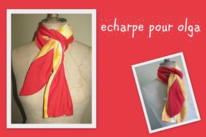 Echarpe coton jaune et rouge