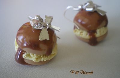 Les boucles d'oreilles "Mon Choux" nappage caramel