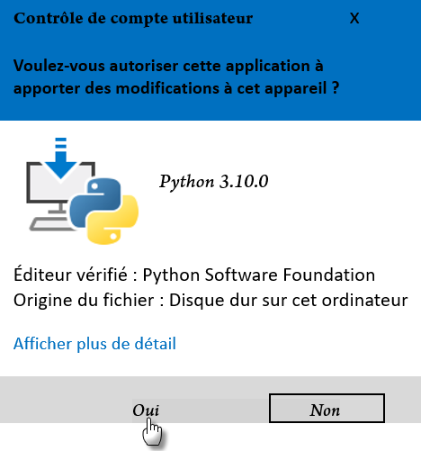 Figure 7 :  Installation & configuration de Python 3.10.0 #2
