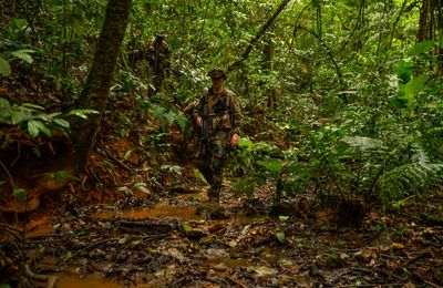 En mission de lutte contre l'orpaillage illégal avec les gendarmes et les Forces armées en Guyane 1er RCP