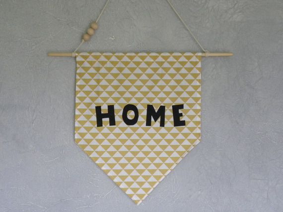 Tissu Imprimé Triangles Jaune et Blanc - Décoration Scandinave