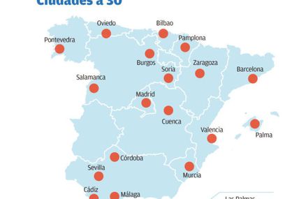 L'Espagne serait le 1er pays où des villes  auraient une vitesse générale de 30 km/h ? (d'après Rue de l'avenir et ville 30).