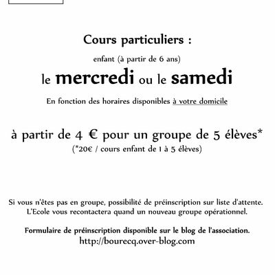 Cours particuliers pour enfants