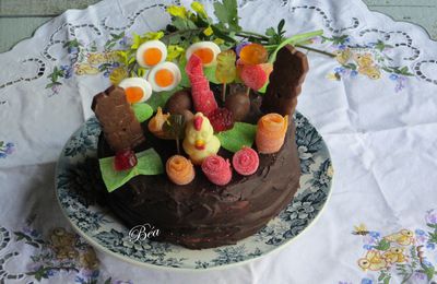 Gâteau au chocolat chasse aux oeufs