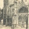 Le porche de l'église Saint-Michel par Robida en 1891