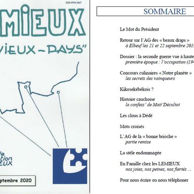 Lemieux du "Vieux-Pays" n°59 - édition 2020