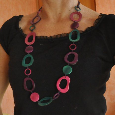 BIJOUX collier en TAGUA - ivoir végétal - bracelets en graines végétales