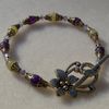 JEW-007: Bracelet en pierres fines "La Petillante" en Amethyste et Jade citron