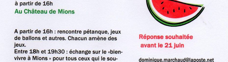 Echange sur le bien vivre ensemble : samedi 25 juin 16h00 au château.