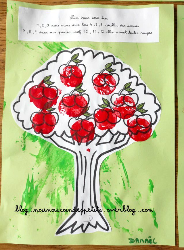 Bricolage enfant Le cerisier .. - Le blog de nounoucoindespetits