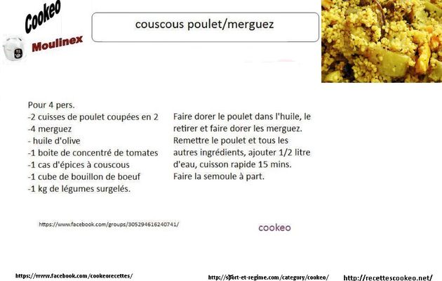 Recette cookeo : couscous poulet merguez