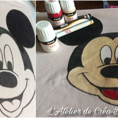  Peinture textile sweat-shirt Mickey et Minnie  recto-verso 