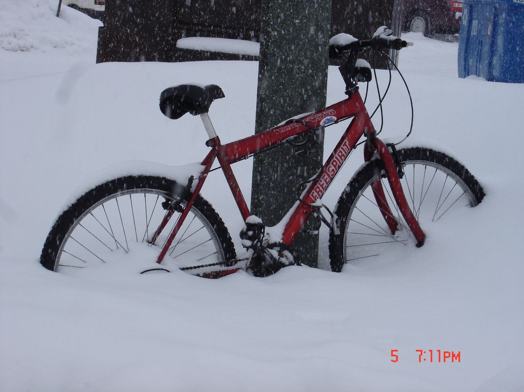 photos aléatoires de ma ville, avec des petites ou grosses bordées d'neige qui pour cette année à durer longtemps, la dernière grosse bordée du printemps ayant eu lieu à la toute fin du mois d'avril !!!