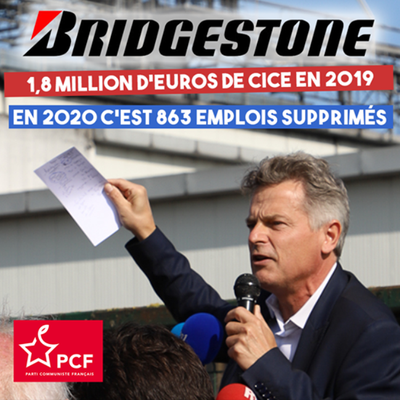 Fabien Roussel demande à Bridgestone Europe de rembourser les aides européennes perçues.