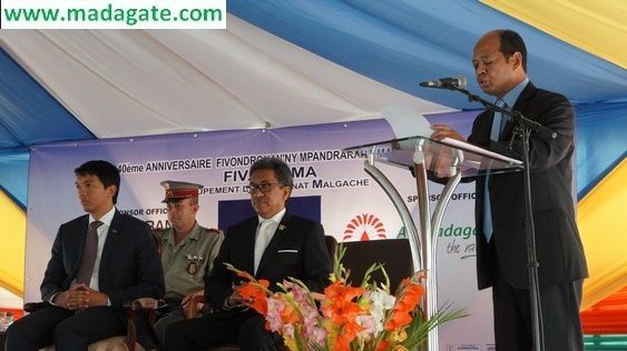 Zone Zital, Ankorondrano, 06.12.2012. Le Président Andry Rajoelina a participé au premier jour de la célébration des 40 ans de la FIVMPAMA (Groupement du Patronat malagasy). Photos Harilala Randrianarison