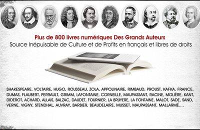 Plus de 800 livres numériques des grands auteurs classiques