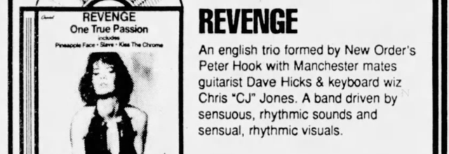 1990, Promotion pour REVENGE dique One true passion
