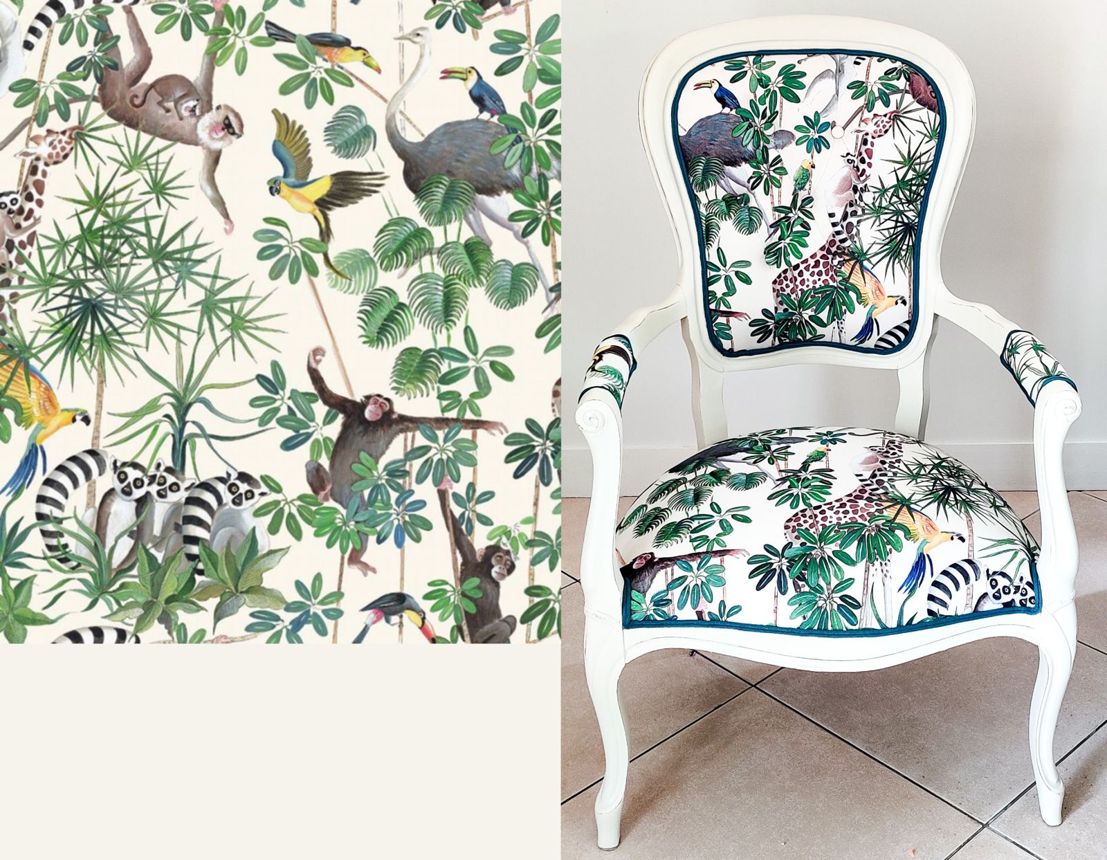 Moodboard du fauteuil relooké à Bougival par l'atelier-Cdéco, Yvelines è8