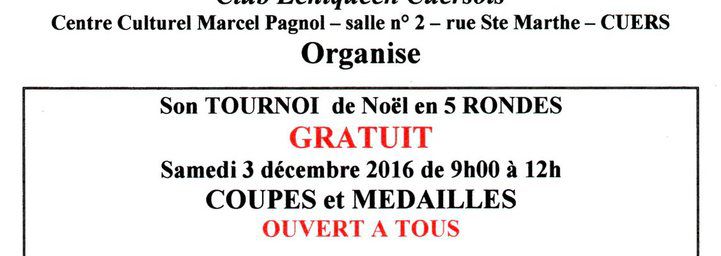 2016 - Tournoi de Noël à Cuers