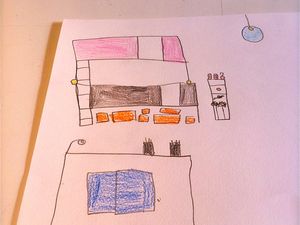 "Je dessine ma chambre"...Crayon puis mise en couleurs libre.