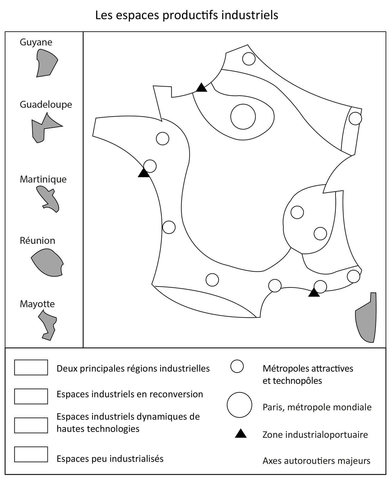 Carte Vierge Des Espaces Productifs En France Chapitre 2- Les espaces productifs et leurs évolutions - Histoiregéosphère