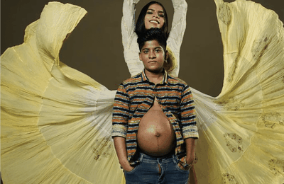 Ziya Paval, 21 ans, et Zahad, 23 ans, les premiers parents transgenres en Inde