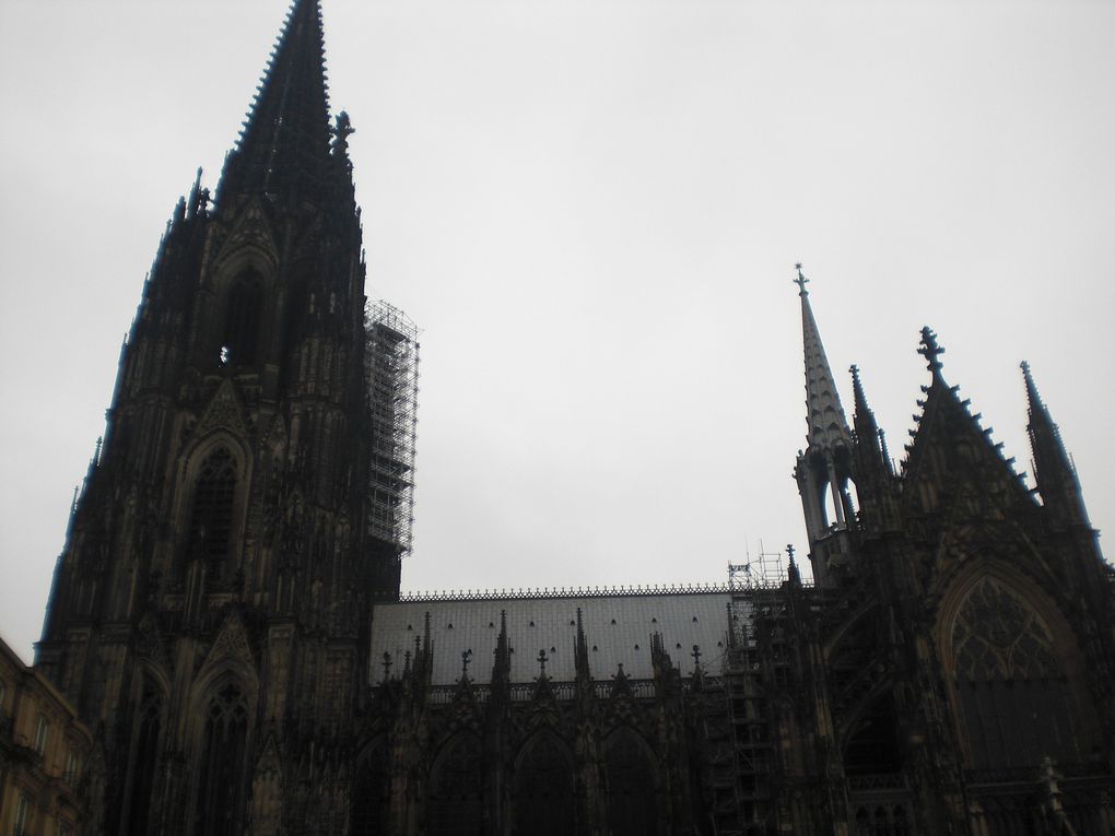 1ere visite de la cathedrale de Cologne : on se sent tout petit. (parenthese historique : c´est le seul batiment ou presque qui a ete epargne par la 2eme guerre mondiale)