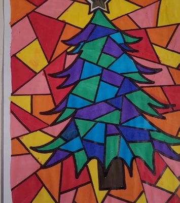 Noël : Sapin couleurs chaudes et froides